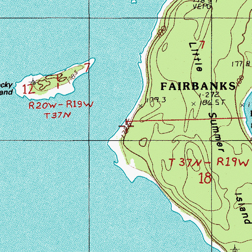 Topographic Map of Township of Fairbanks, MI
