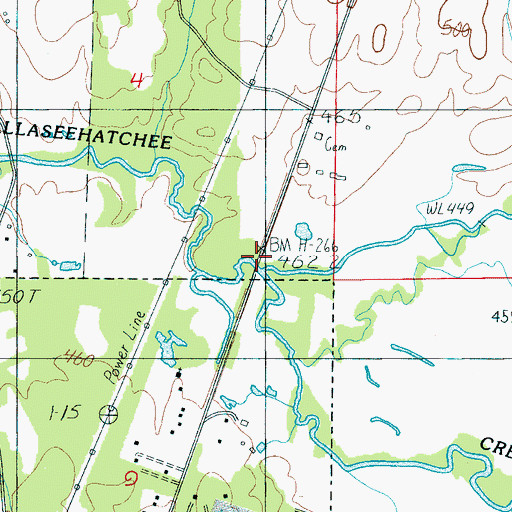 Topographic Map of Popes Ford, AL