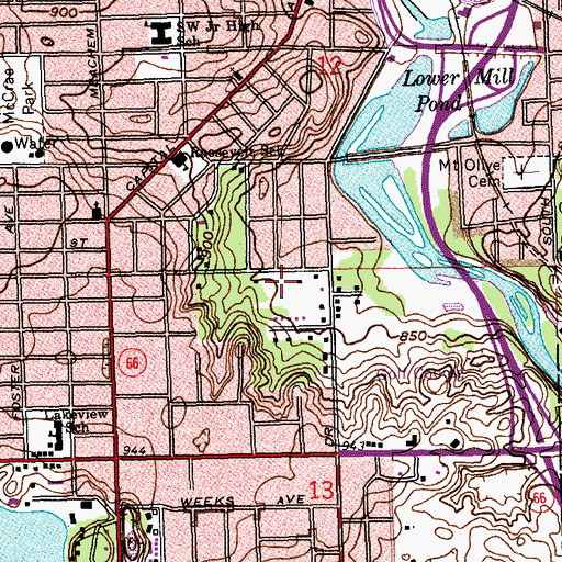 Topographic Map of WELL-AM (Battle Creek), MI