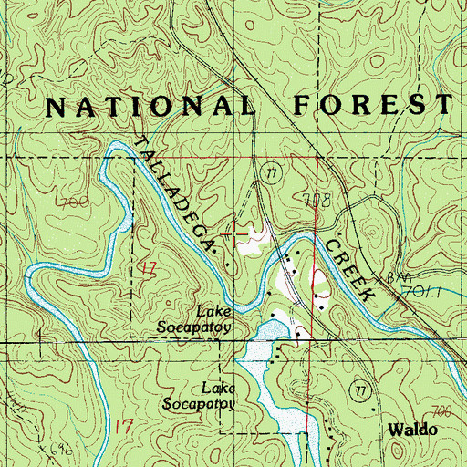 Topographic Map of Riddles Mill (historical), AL