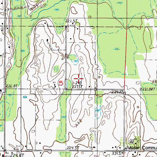 Topographic Map of WCHT-AM (Escanaba), MI