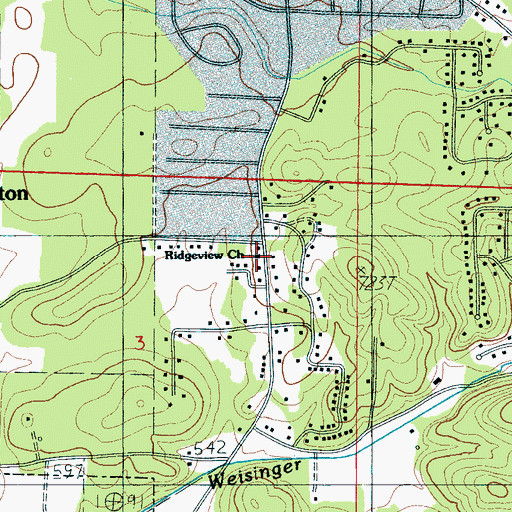 Topographic Map of Ridgeview Baptist Church, AL