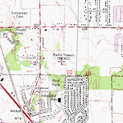 Topographic Map of WTAC-AM (Flint), MI