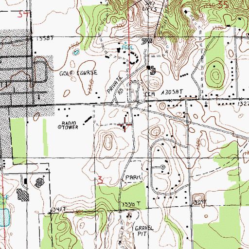 Topographic Map of WSNQ-AM (Gaylord), MI