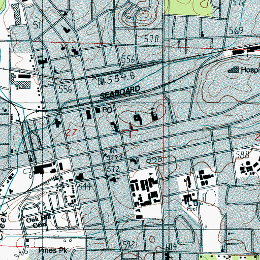 Topographic Map of Saint Peters Episcopal Church, AL