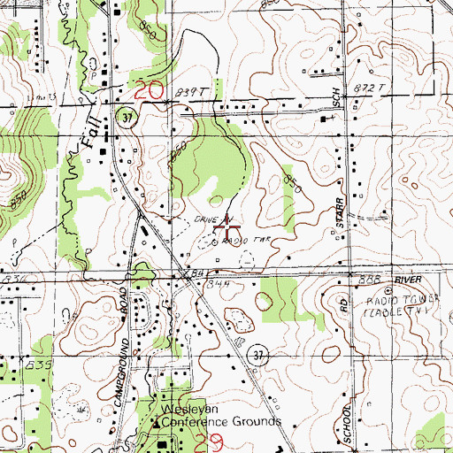 Topographic Map of WBCH-AM (Hastings), MI
