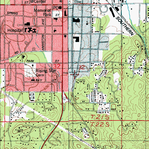 Topographic Map of Saint Thomas United Methodist Church, AL