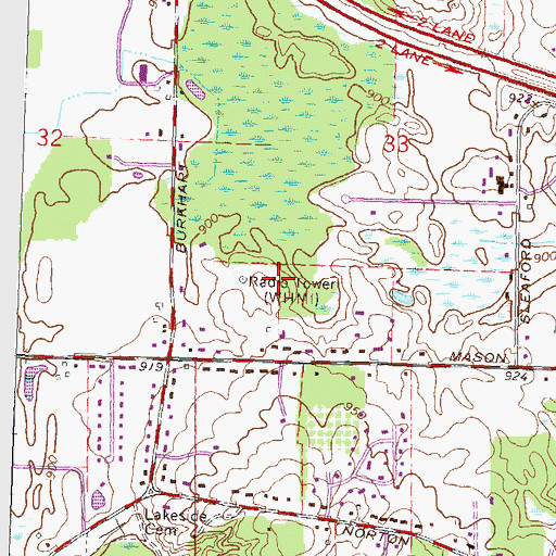 Topographic Map of WHMI-AM (Howell), MI