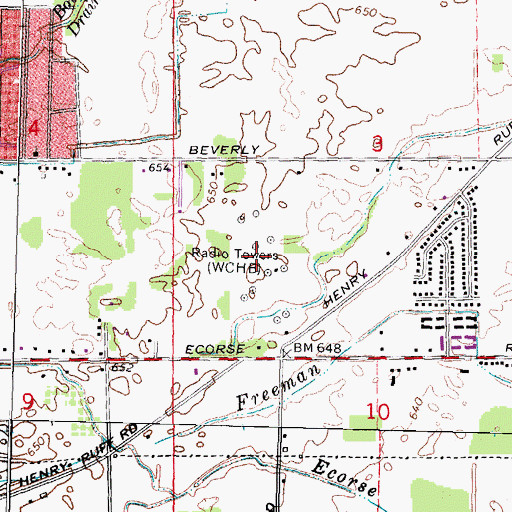 Topographic Map of WMKM-AM (Inkster), MI