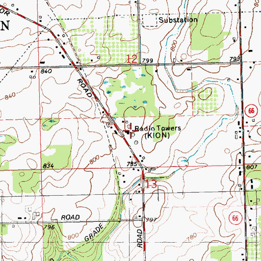 Topographic Map of WION-AM (Ionia), MI