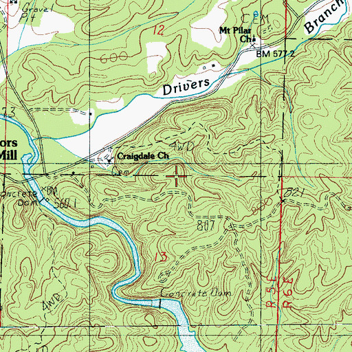 Topographic Map of Sand Mountain, AL