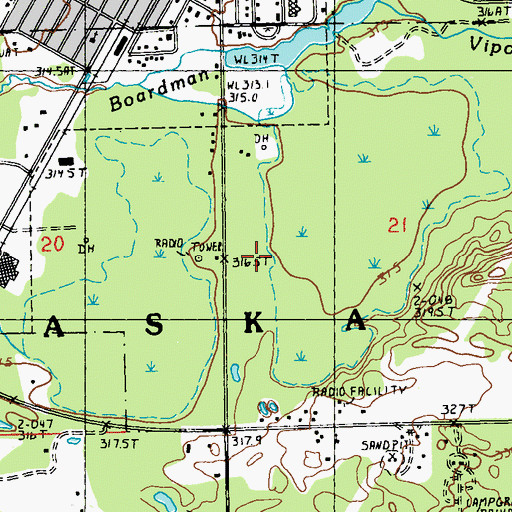 Topographic Map of WKLT-AM (Kalkaska), MI