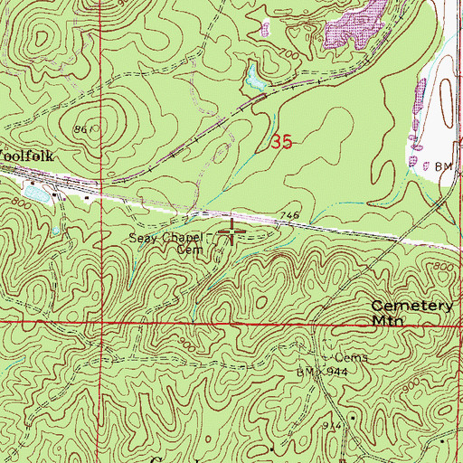 Topographic Map of Seay Chapel (historical), AL