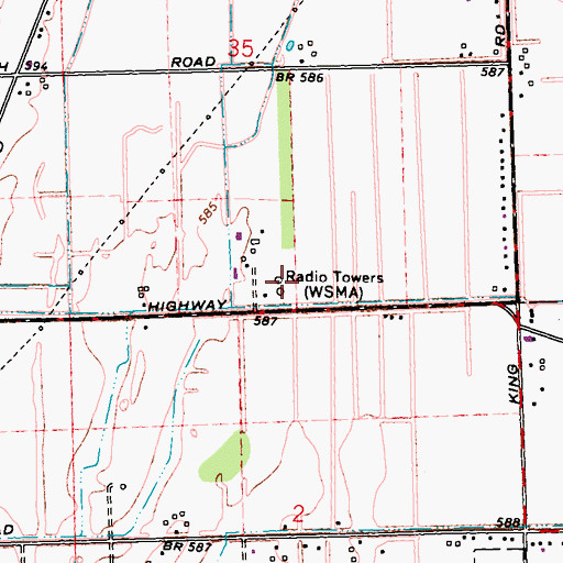 Topographic Map of WSMA-AM (Marine City), MI