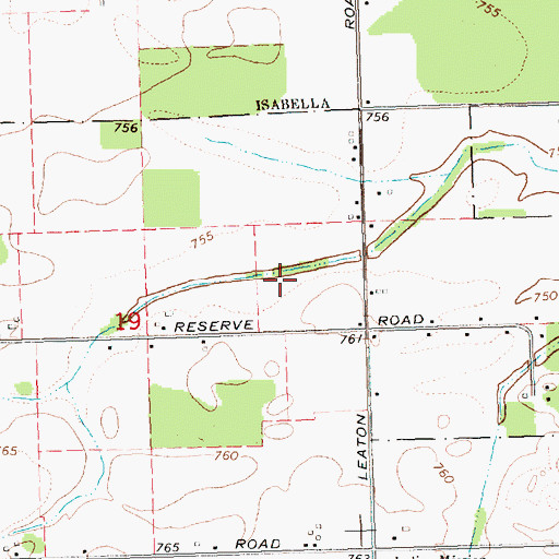 Topographic Map of WPRJ-AM (Mount Pleasant), MI