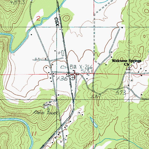 Topographic Map of Sico (historical), AL