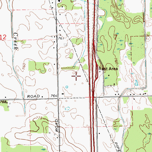 Topographic Map of WMLM-AM (Saint Louis), MI