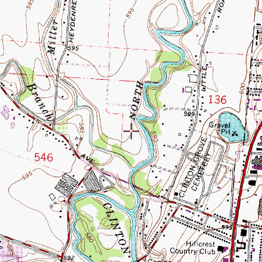 Topographic Map of WUFL-AM (Sterling Heights), MI