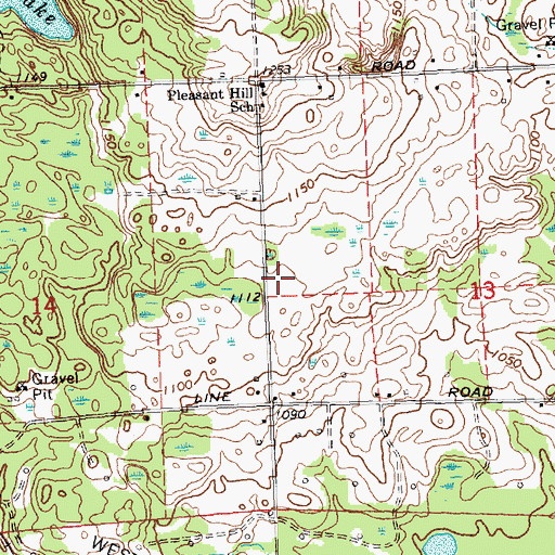 Topographic Map of WBMB-AM (West Branch), MI
