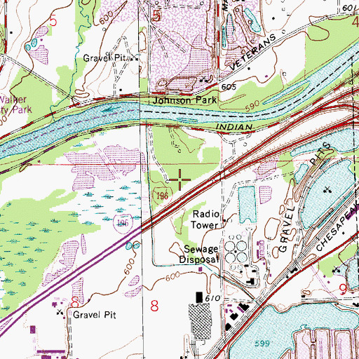 Topographic Map of WYGR-AM (Wyoming), MI