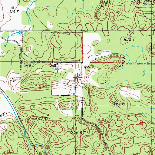 Topographic Map of WXNL-FM (Baraga), MI