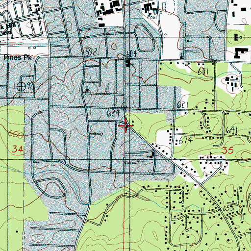 Topographic Map of Southwood Presbyterian Church, AL
