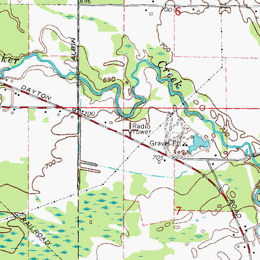 Topographic Map of WIDL-FM (Caro), MI