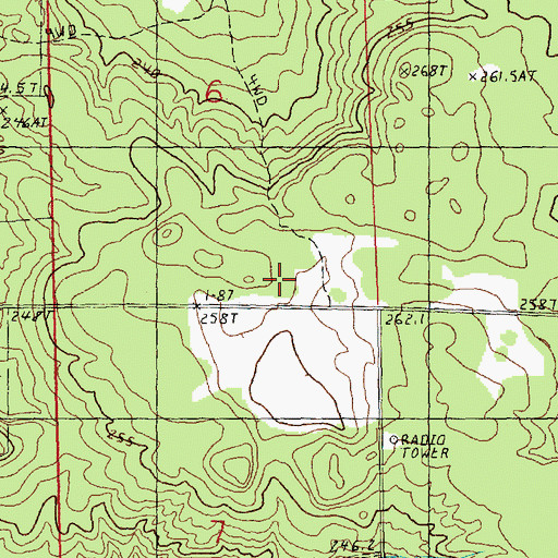 Topographic Map of WGFM-FM (Cheboygan), MI