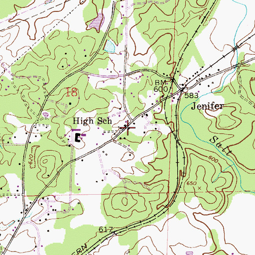 Topographic Map of Springhill Christian Methodist Episcopal Church, AL