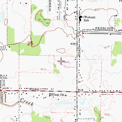 Topographic Map of WCRZ-FM (Flint), MI