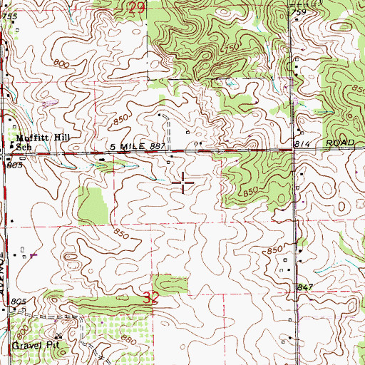 Topographic Map of WCUZ-FM (Grand Rapids), MI