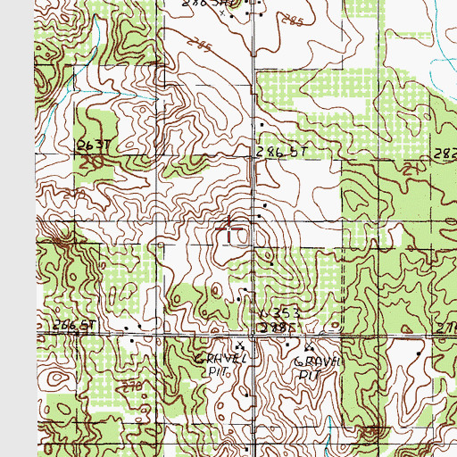 Topographic Map of WCXT-FM (Hart), MI