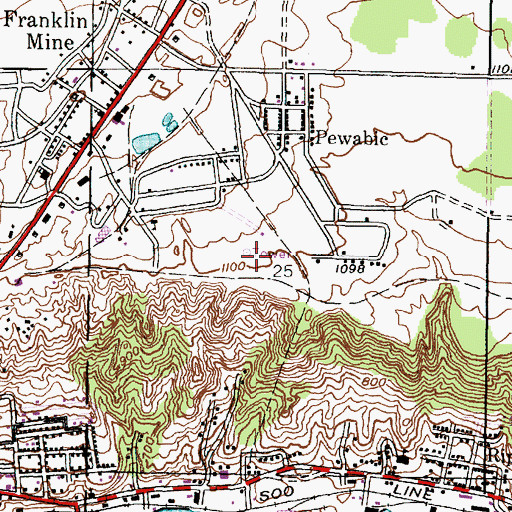 Topographic Map of WOLF-FM (Houghton), MI