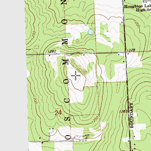 Topographic Map of WUPS-FM (Houghton Lake), MI