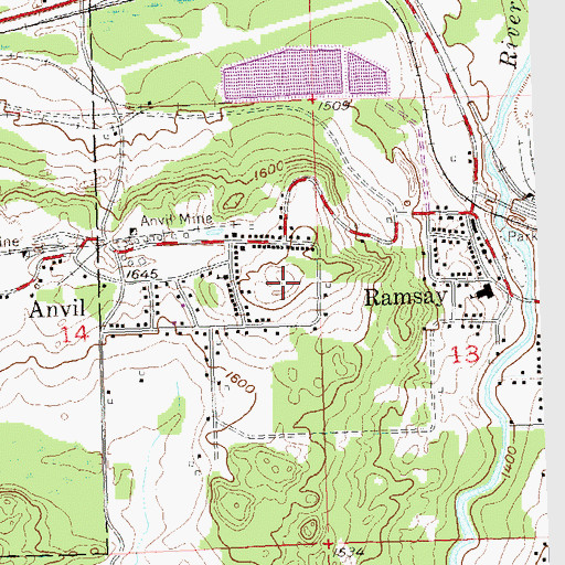 Topographic Map of WUPM-FM (Ironwood), MI