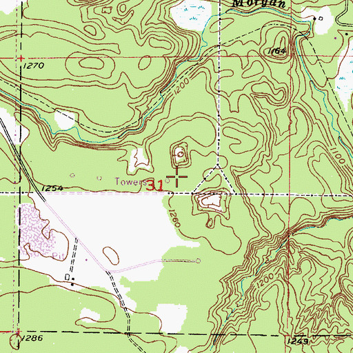 Topographic Map of WFXD-FM (Marquette), MI