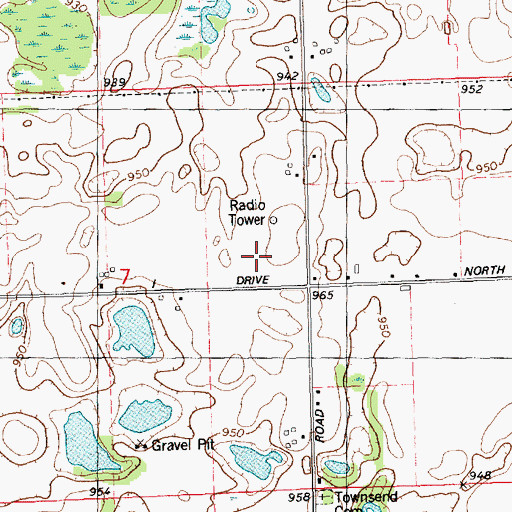 Topographic Map of WELL-FM (Marshall), MI