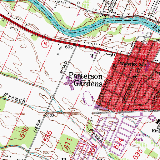Topographic Map of WEJY-FM (Monroe), MI