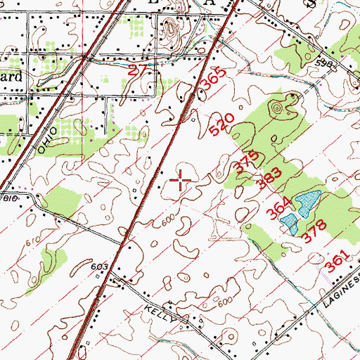 Topographic Map of WTWR-FM (Monroe), MI
