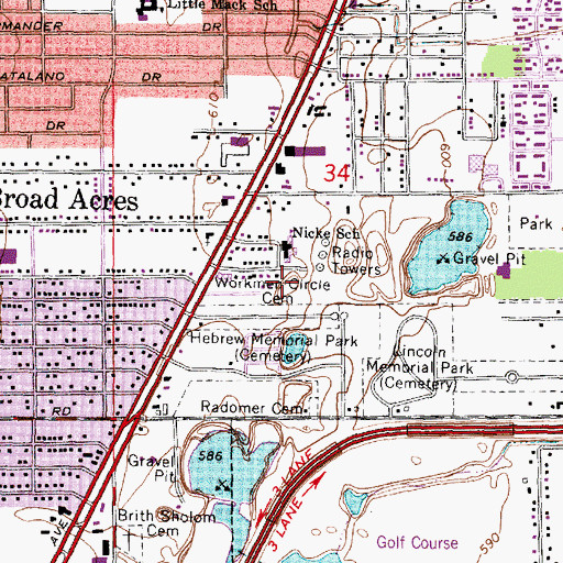 Topographic Map of WKSG-FM (Mount Clemens), MI