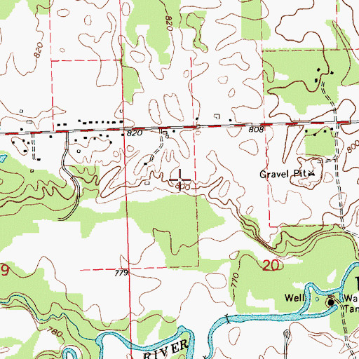 Topographic Map of WCZY-FM (Mount Pleasant), MI