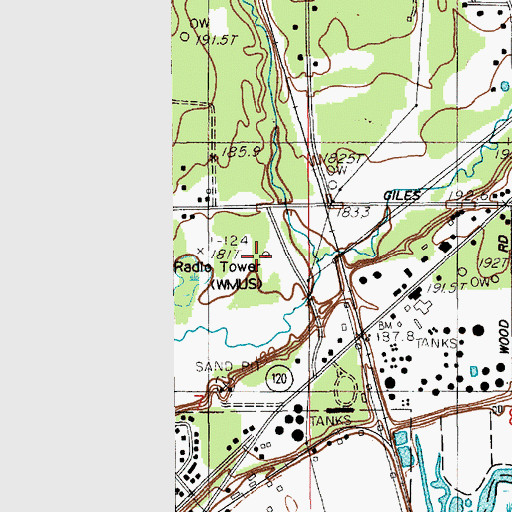 Topographic Map of WMHG-FM (Muskegon), MI
