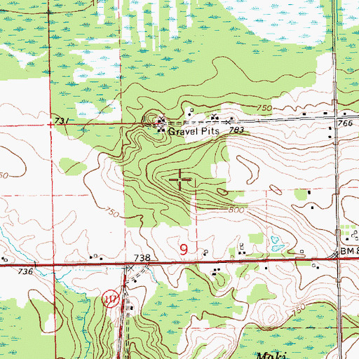 Topographic Map of WUPQ-FM (Newberry), MI