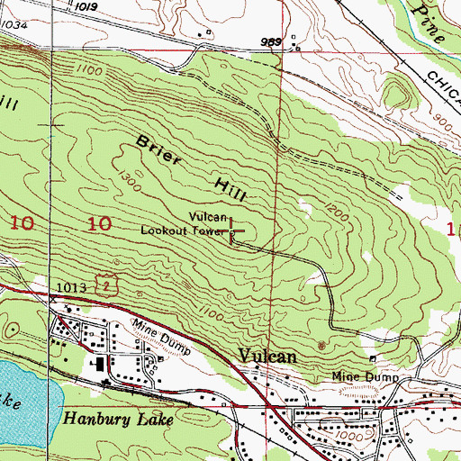 Topographic Map of WZNL-FM (Norway), MI