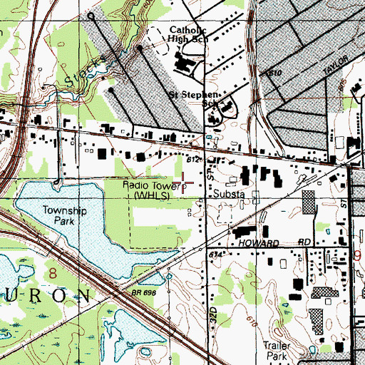 Topographic Map of WSAQ-FM (Port Huron), MI