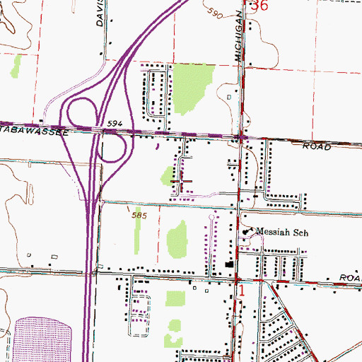 Topographic Map of WGER-FM (Saginaw), MI