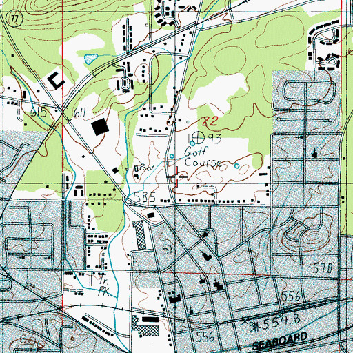 Topographic Map of Talladega Country Club, AL
