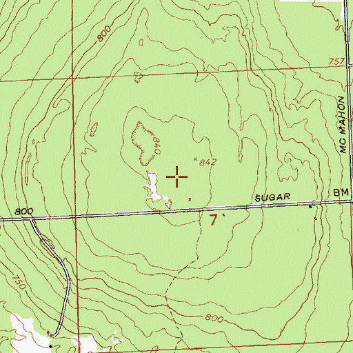 Topographic Map of WCMZ-FM (Sault Sainte Marie), MI