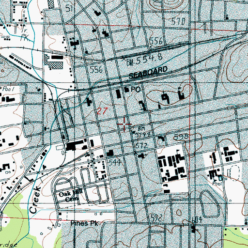 Topographic Map of Talladega County Courthouse, AL