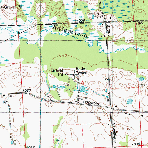 Topographic Map of WSAE-FM (Spring Arbor), MI